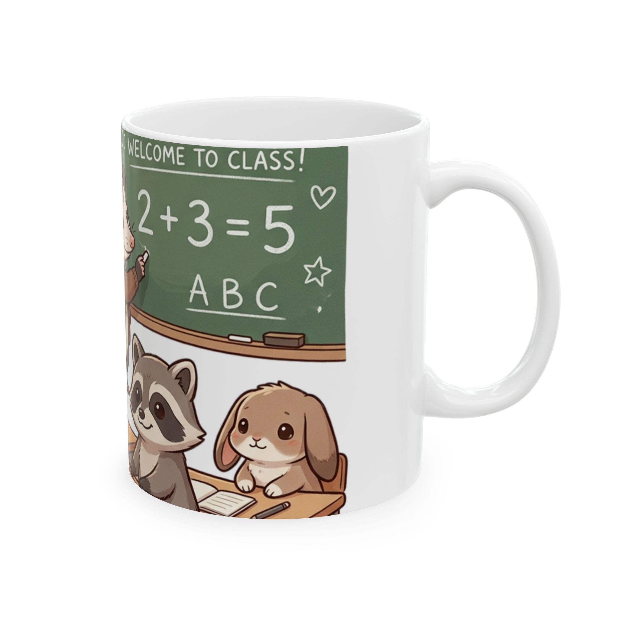Ceramic Mug — Cute Woodland Classroom Animals Coffee Cup (11oz/15oz)