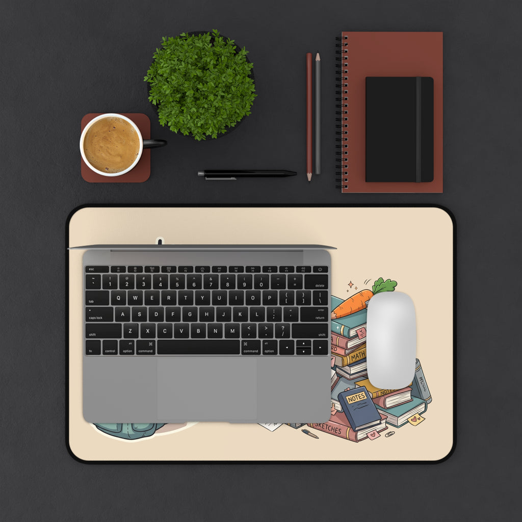 Some-bunny Is Studying Hard Desk Mat — Cute Bunny Study Mousepad for Students & Kids