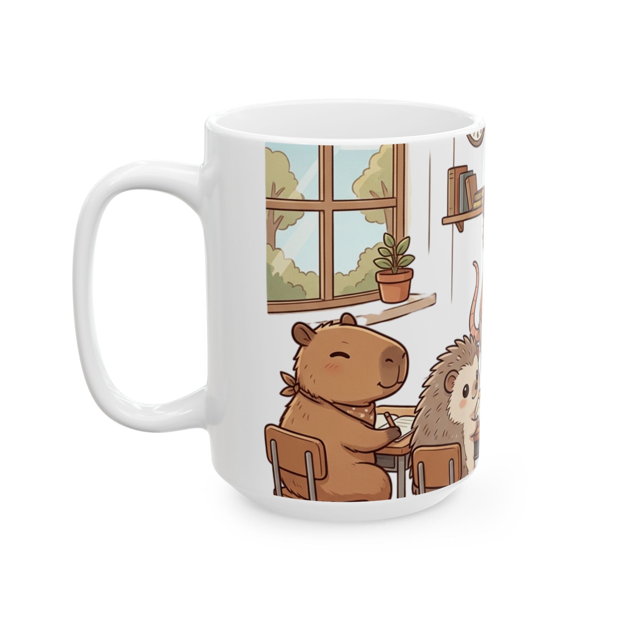 Ceramic Mug — Cute Woodland Classroom Animals Coffee Cup (11oz/15oz)