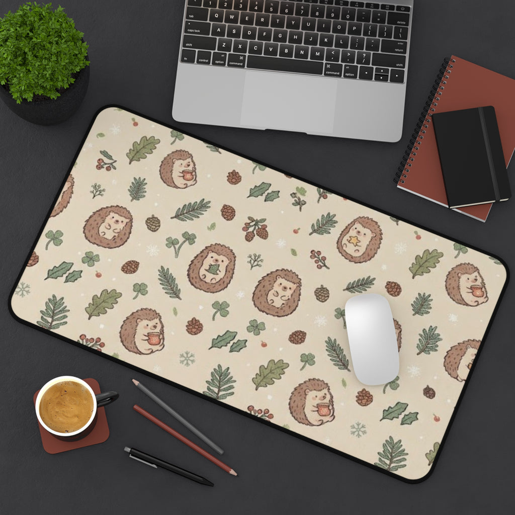 Cute Woodland Hedgehog Desk Mat