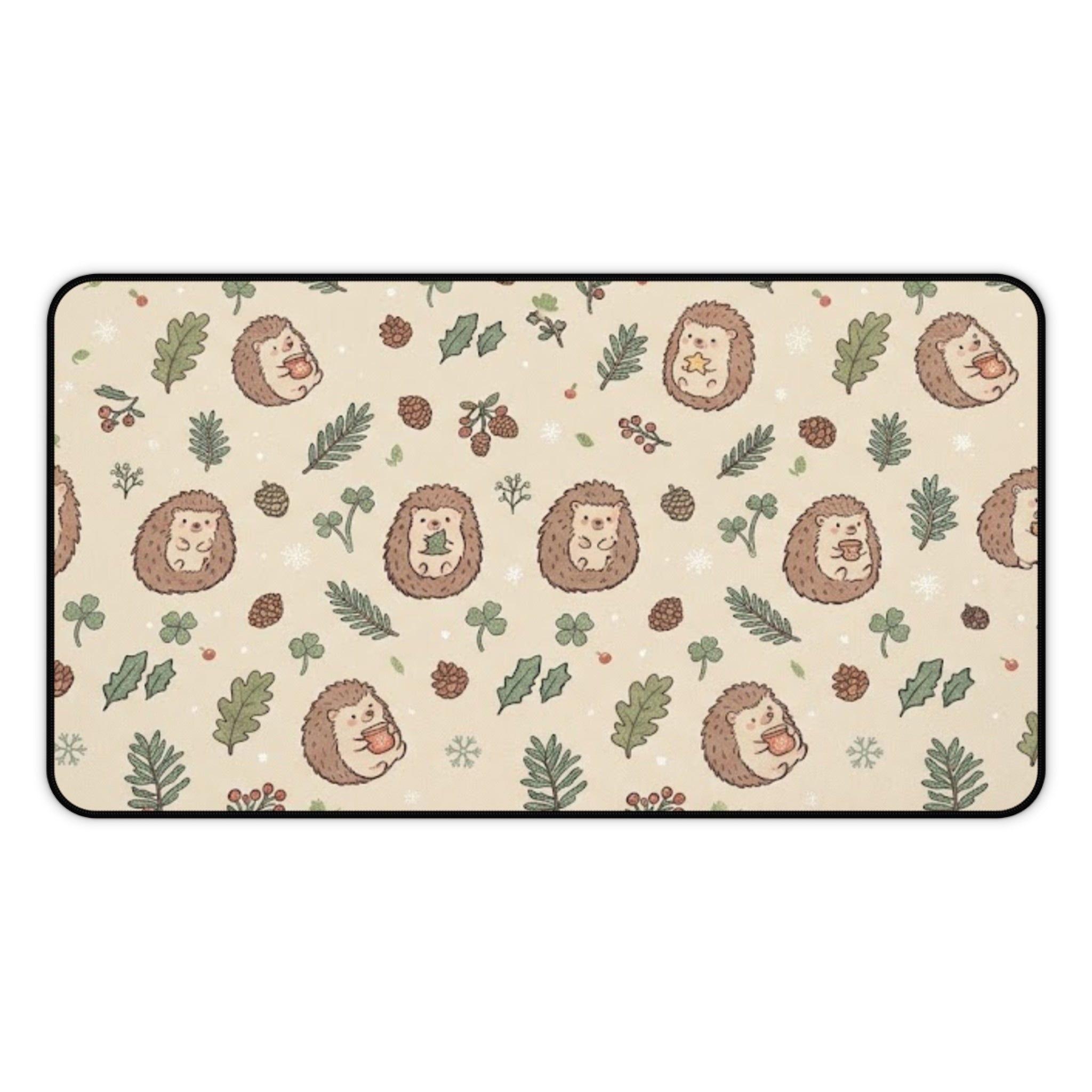 Cute Woodland Hedgehog Desk Mat