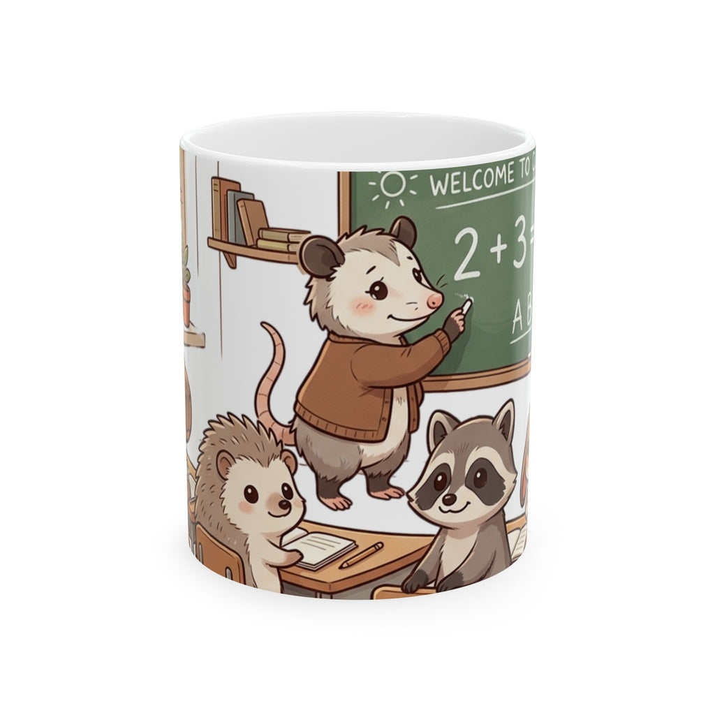 Ceramic Mug — Cute Woodland Classroom Animals Coffee Cup (11oz/15oz)