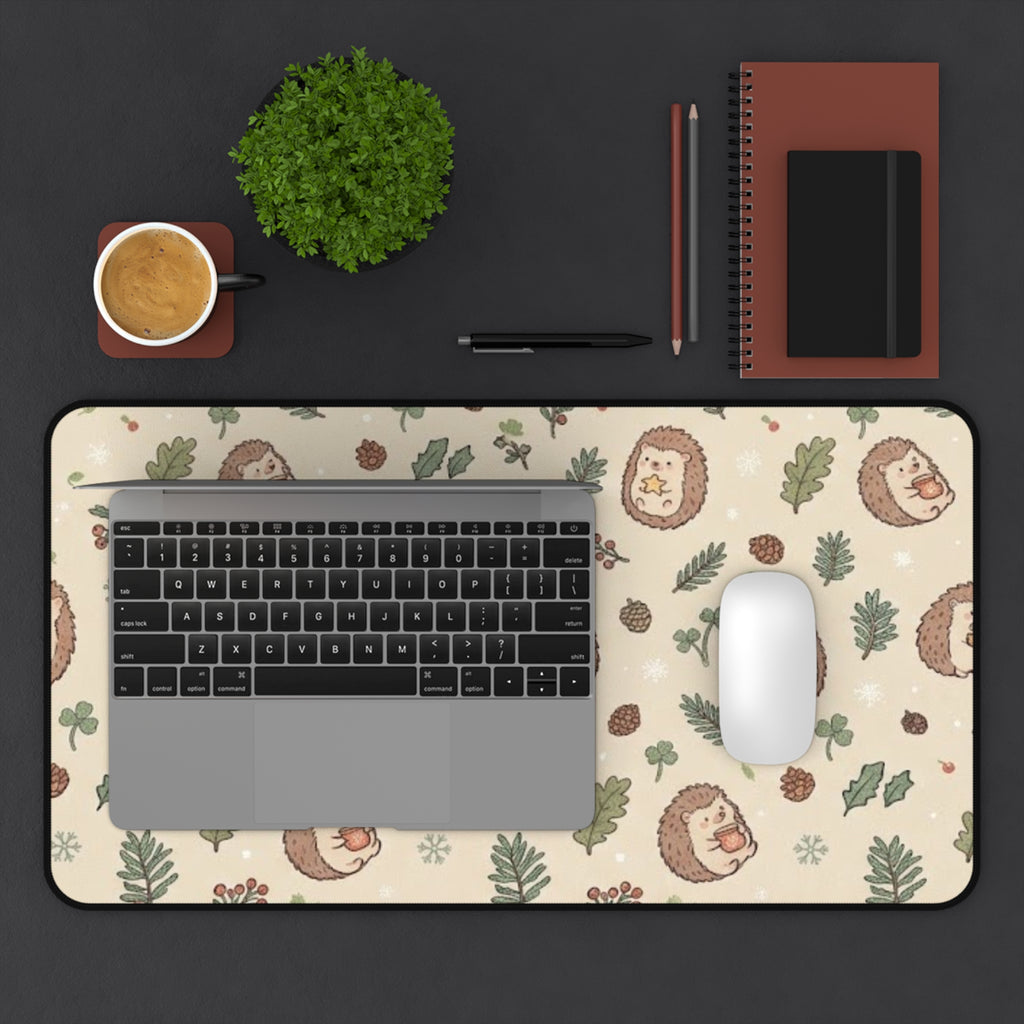 Cute Woodland Hedgehog Desk Mat