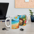 Beach Picnic Hedgehog Ceramic Mug – Cute Summer Vacation Coffee Cup (11oz)