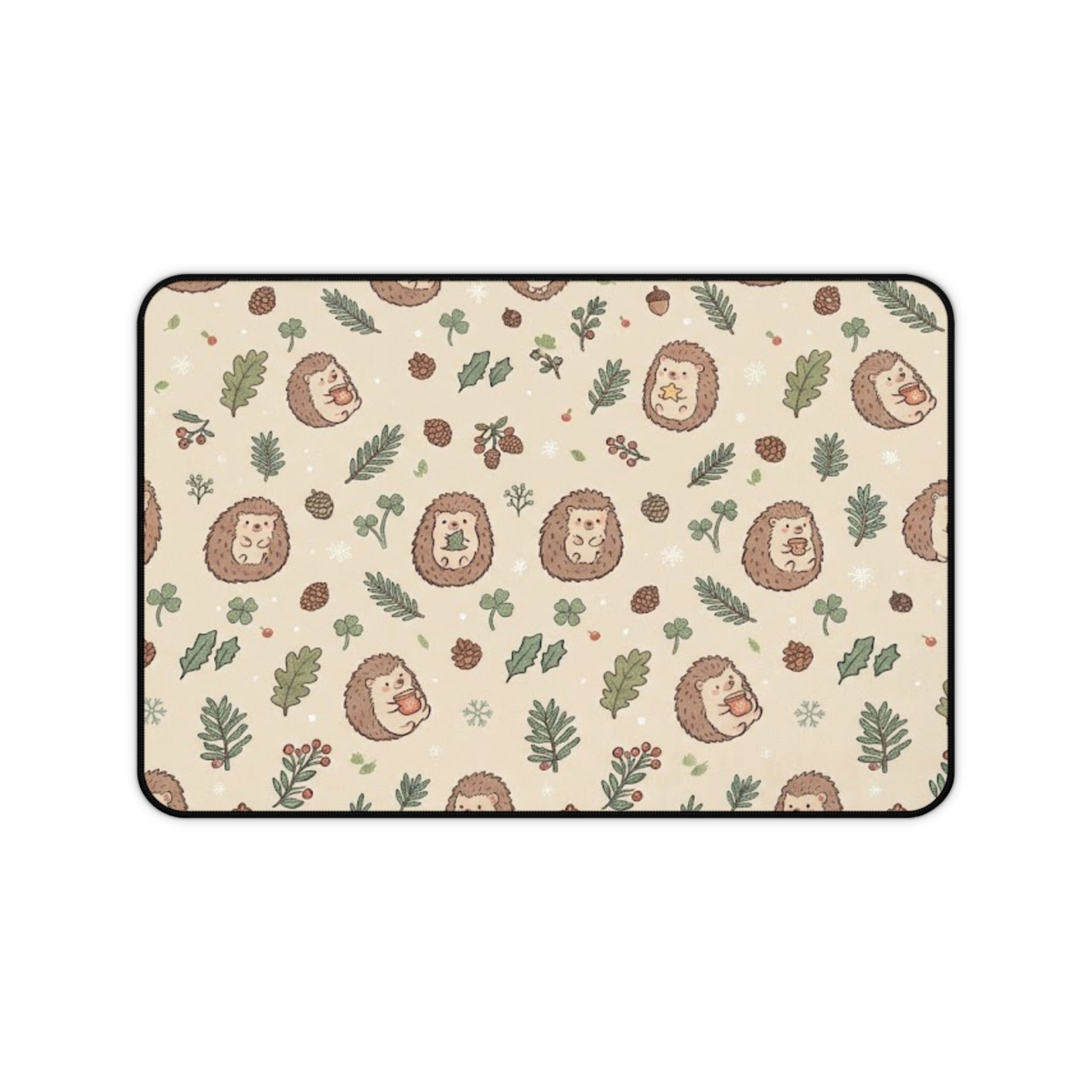 Cute Woodland Hedgehog Desk Mat