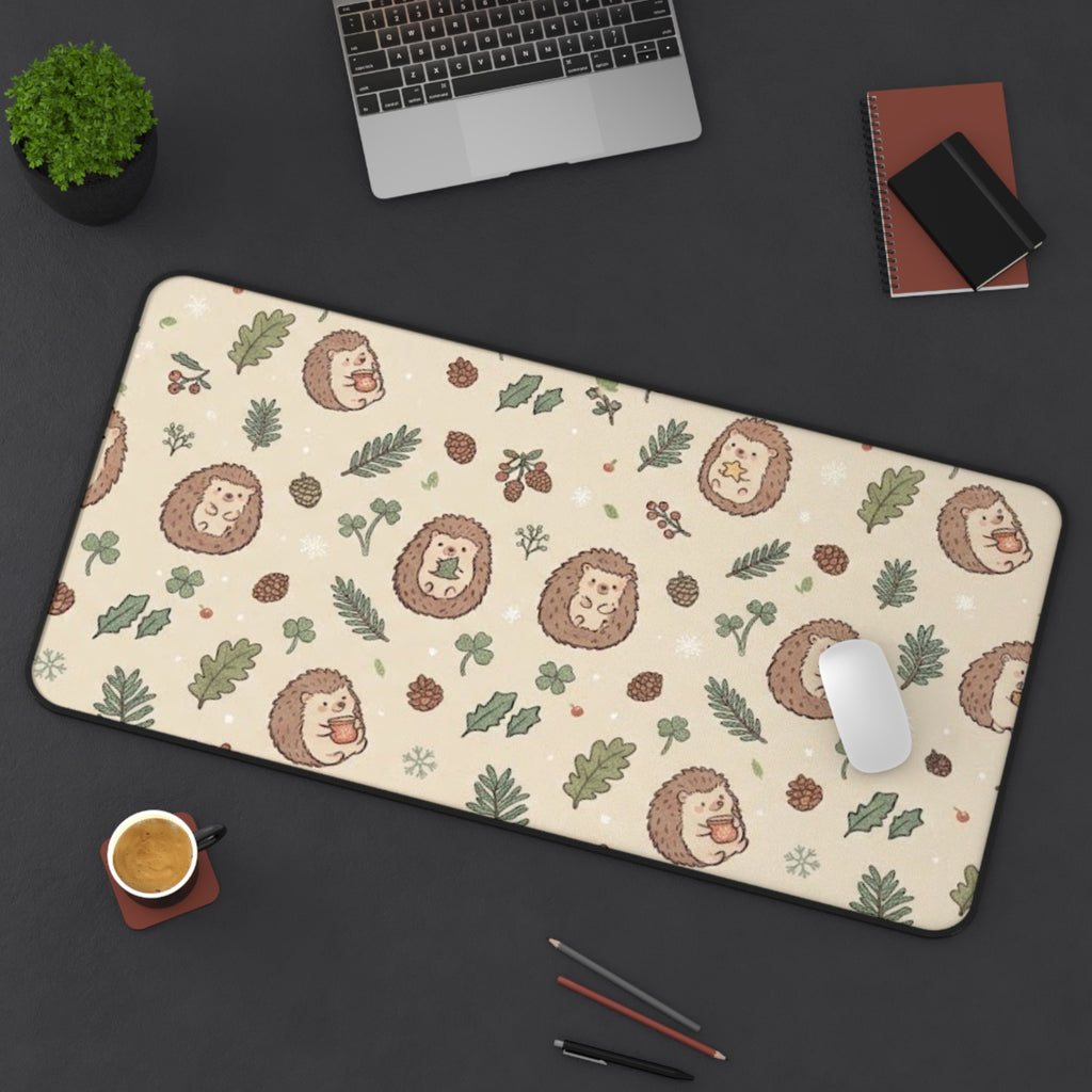 "Forest Days & Cozy Vibes" Hedgehog Workspace Collection | Complete 4-Piece Desk Accessory Set