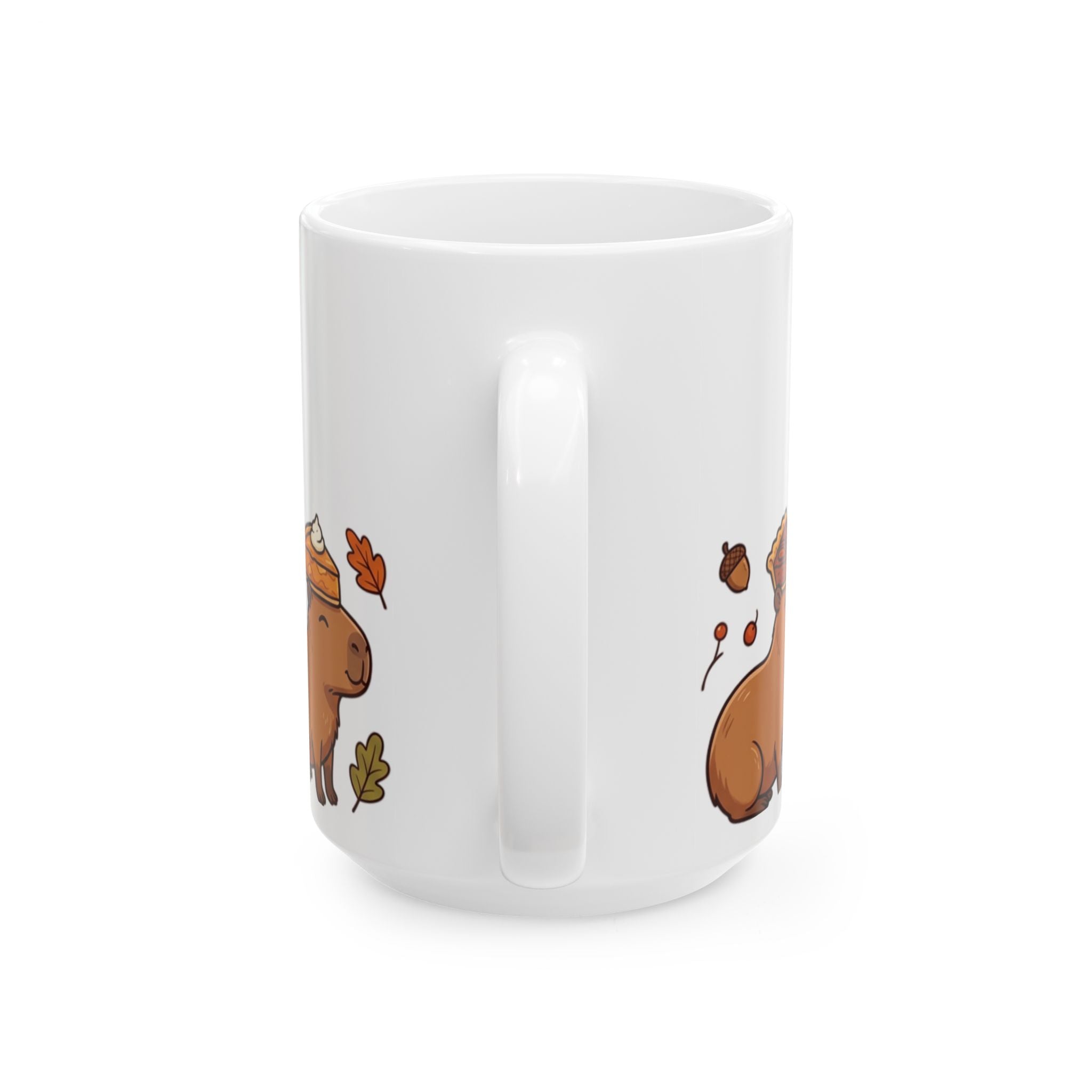 Autumn Capybara Ceramic Mug, Cute Fall Animals Coffee Cup (11oz 15oz) - Mug