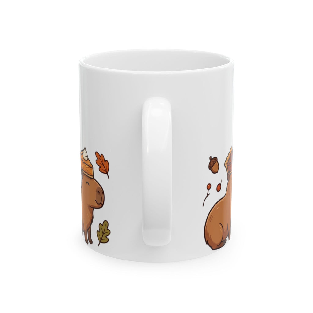 Autumn Capybara Ceramic Mug, Cute Fall Animals Coffee Cup (11oz 15oz) - Mug