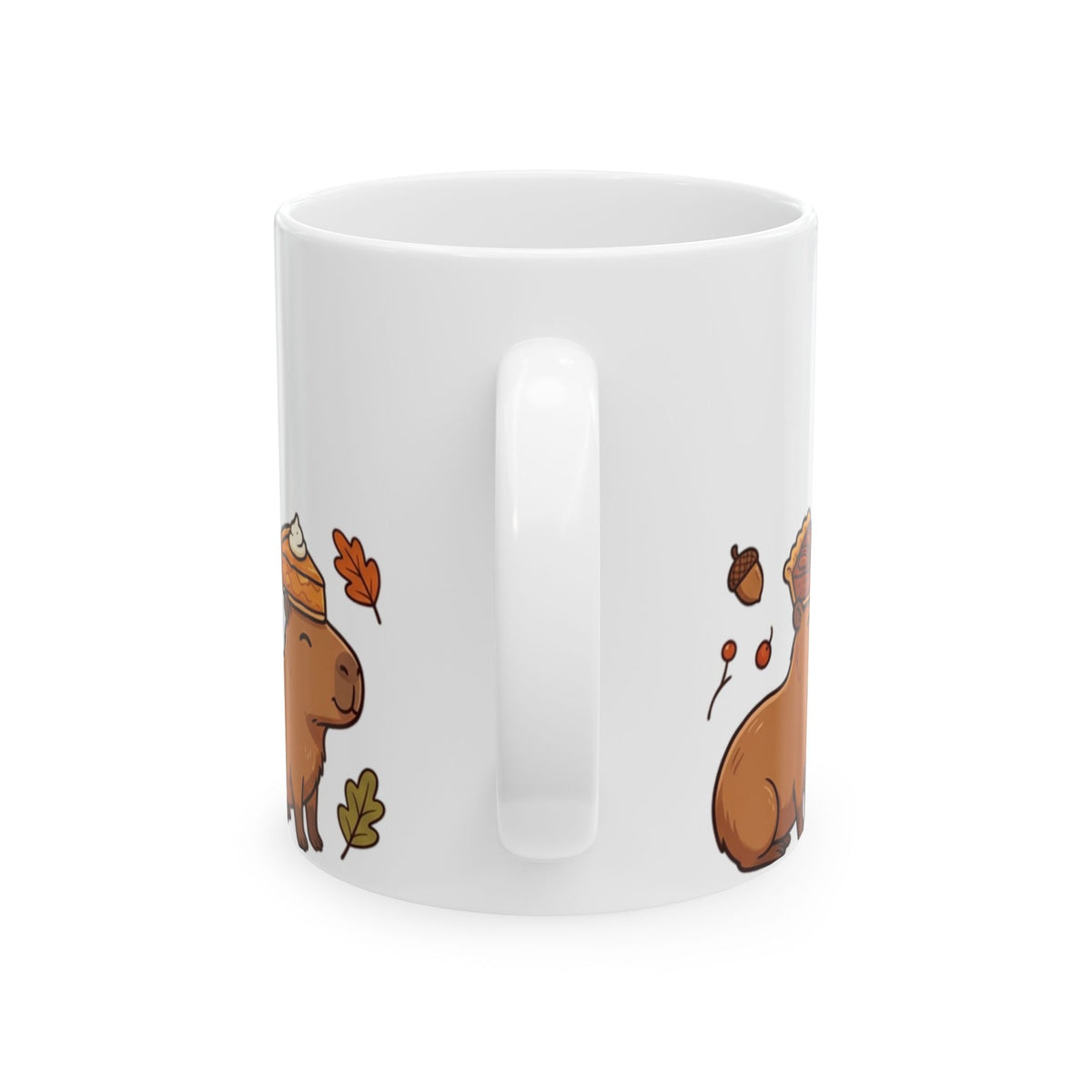 Autumn Capybara Ceramic Mug, Cute Fall Animals Coffee Cup (11oz 15oz) - Mug