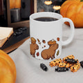 Autumn Capybara Ceramic Mug, Cute Fall Animals Coffee Cup (11oz 15oz) - 11oz - Mug