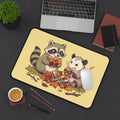 Autumn Friends Desk Mat – Cute Raccoon & Opossum Fall Mousepad - 12’’ × 18’’ - Home Decor