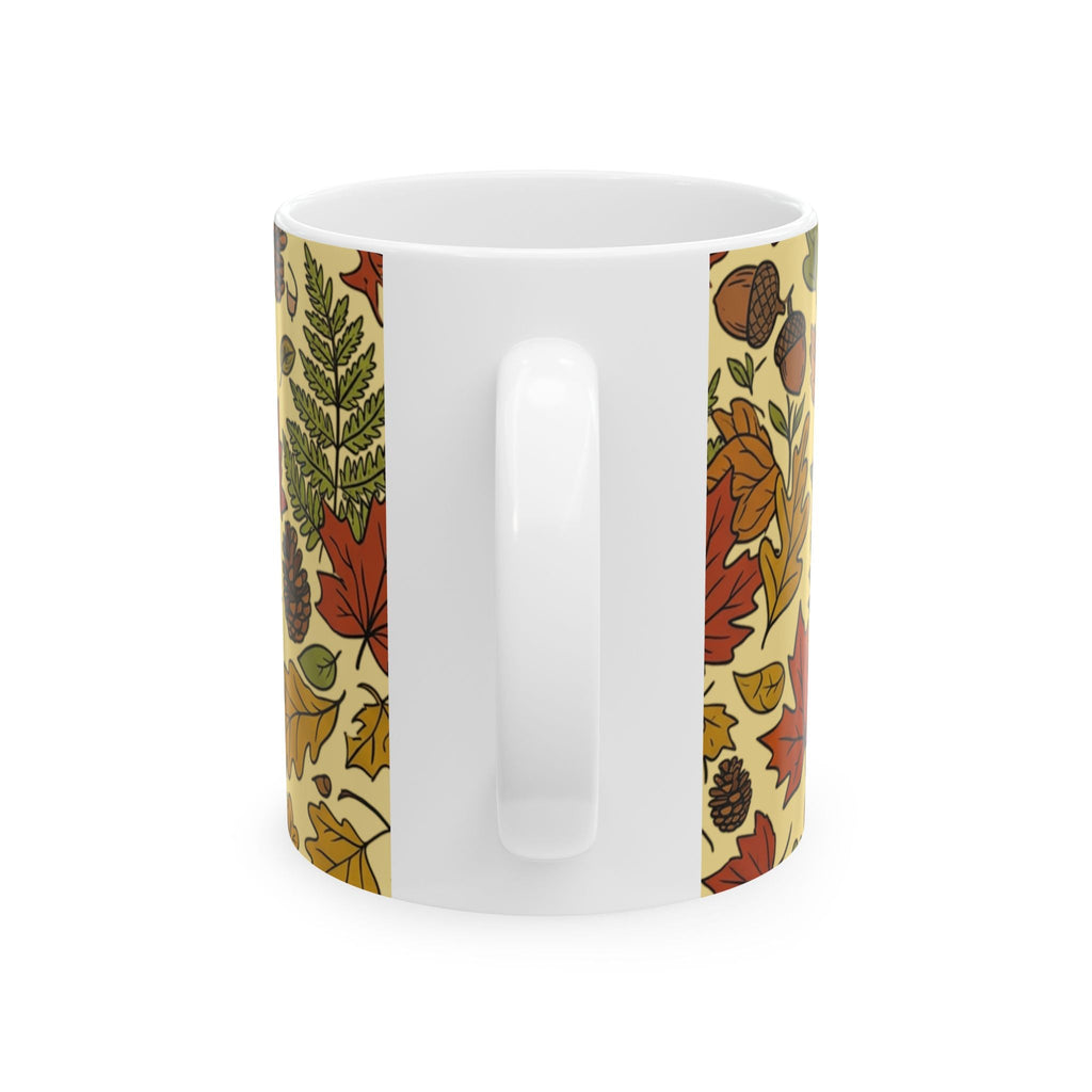 Autumn Hedgehog Ceramic Mug, Cute Fall Leaves & Acorns Coffee Cup (11oz/15oz) - Mug