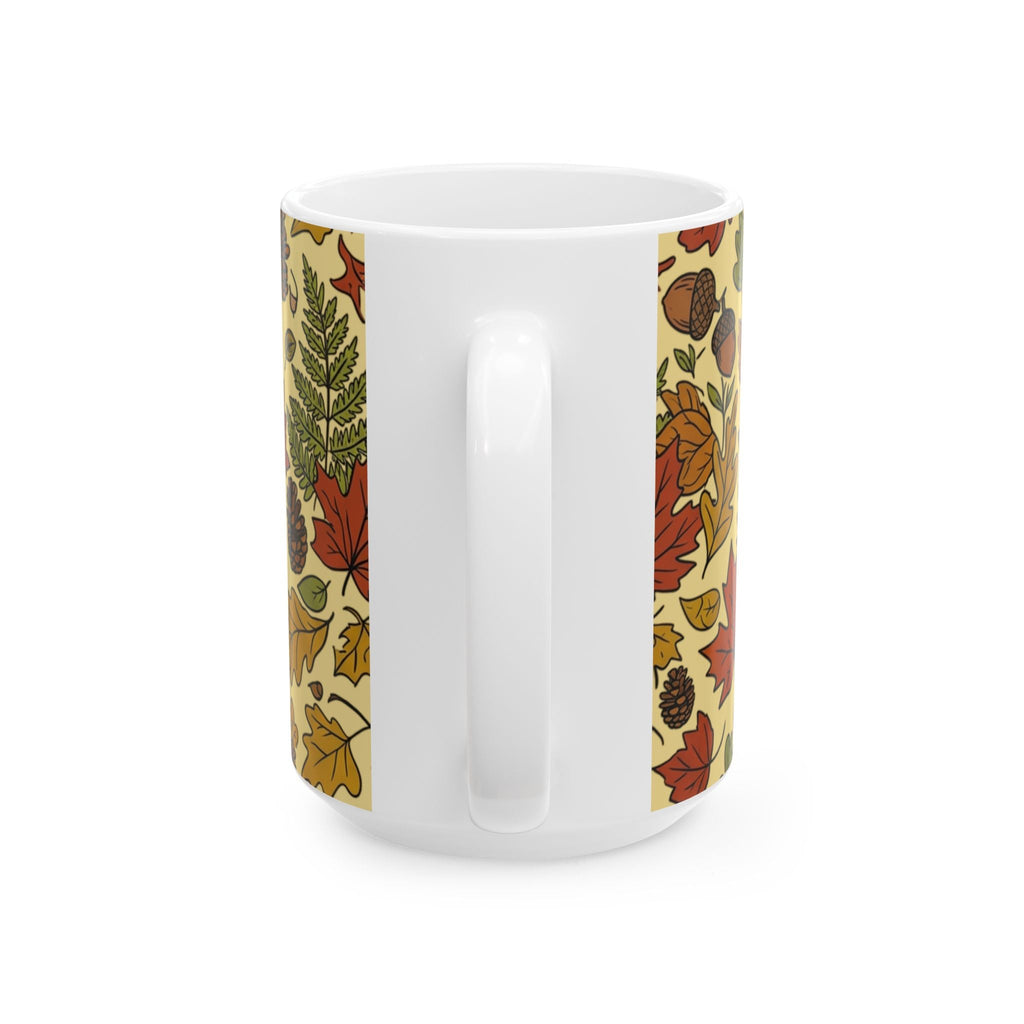 Autumn Hedgehog Ceramic Mug, Cute Fall Leaves & Acorns Coffee Cup (11oz/15oz) - Mug