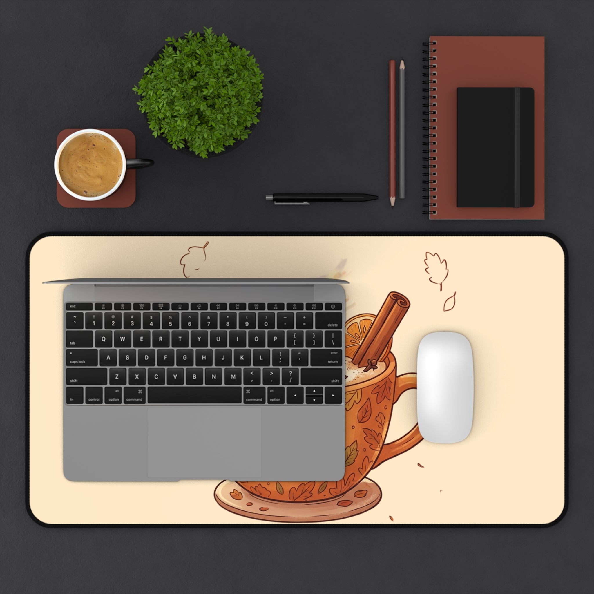 Capy-ccino Hot Spring - Cozy Capybara Fall Desk Mat - Home Decor