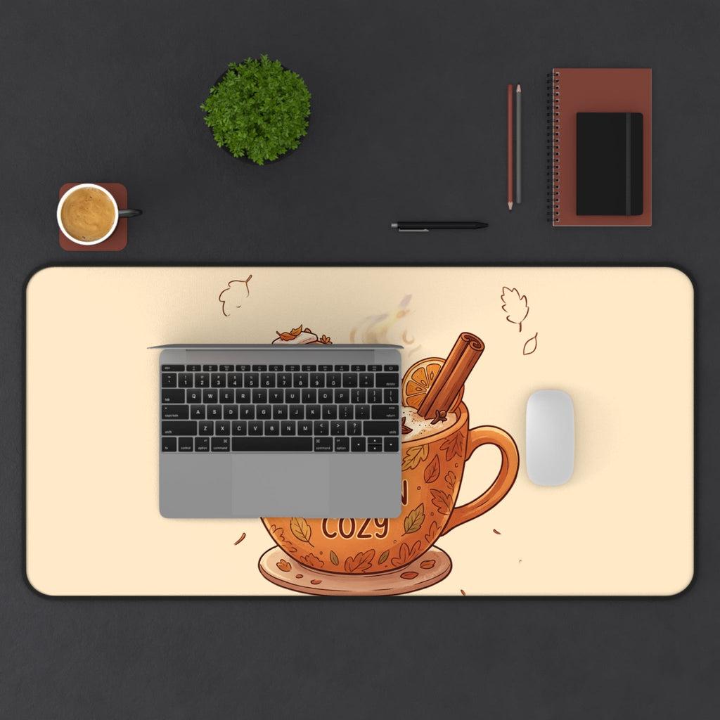 Capy-ccino Hot Spring - Cozy Capybara Fall Desk Mat - Home Decor