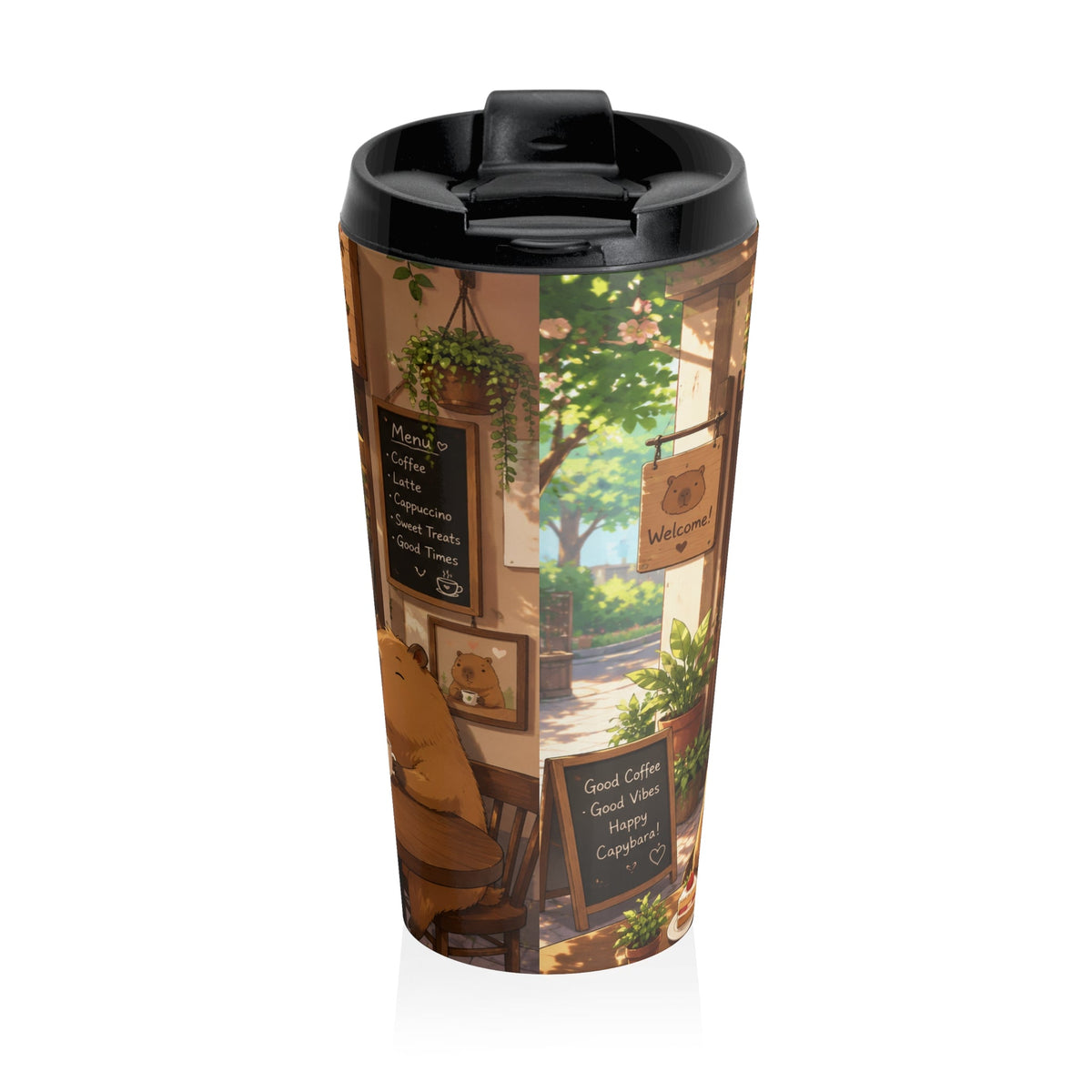 Capybara Café Stainless Steel Travel Mug, Limited Edition - 15oz - Mug