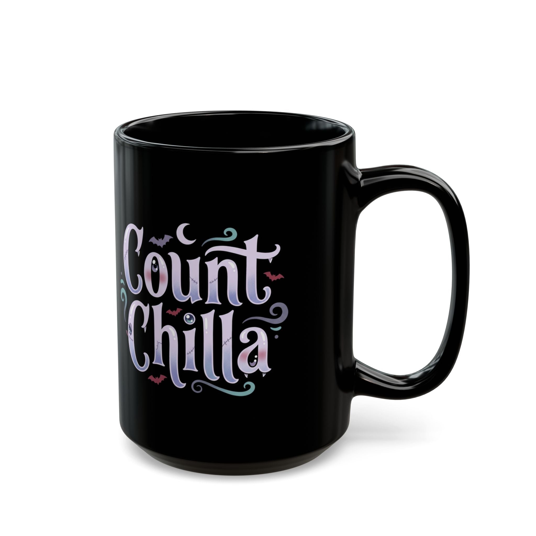 Count Chilla Black Ceramic Mug – Funny Halloween Vampire Coffee Cup (11oz 15oz) - Mug
