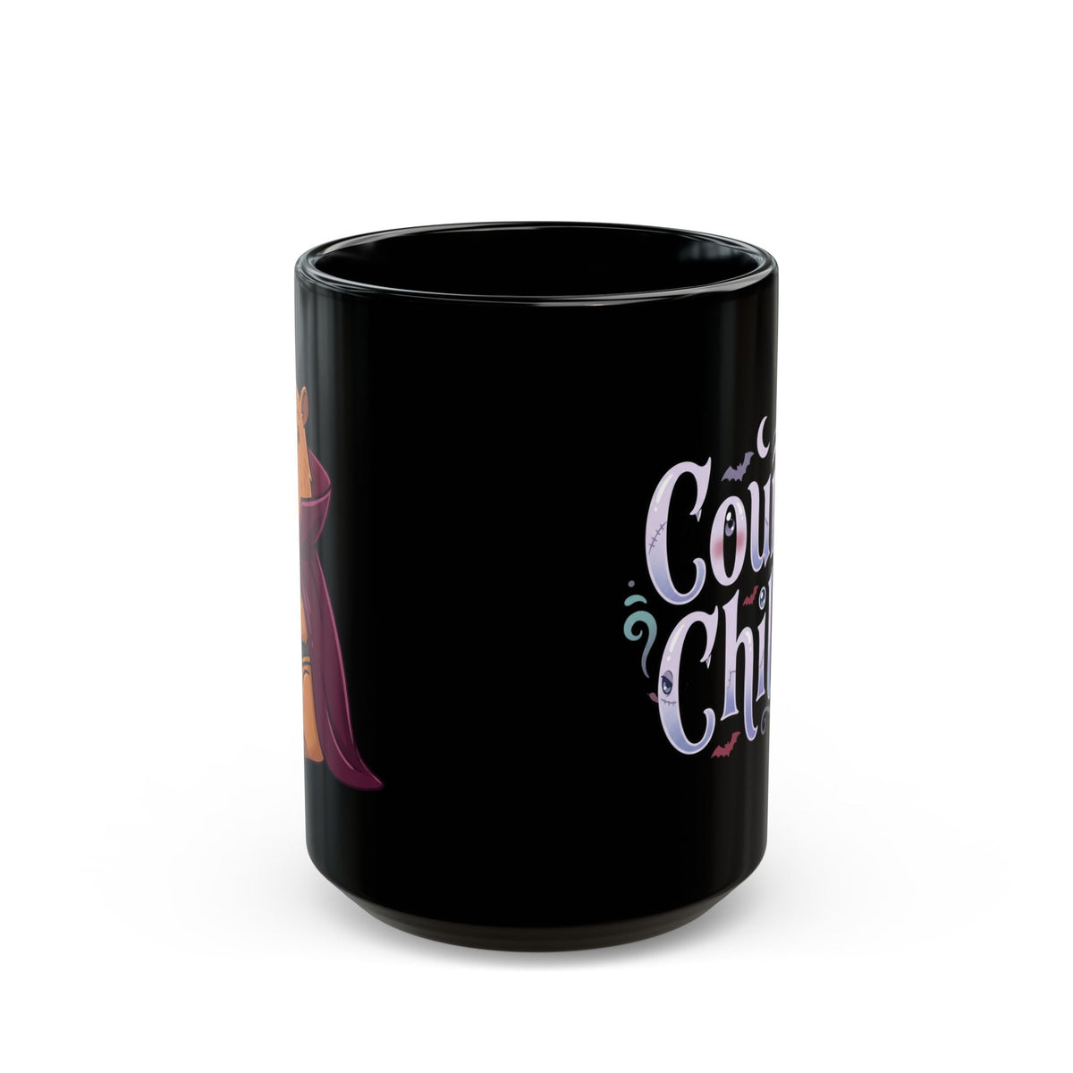 Count Chilla Black Ceramic Mug – Funny Halloween Vampire Coffee Cup (11oz 15oz) - 15oz - Mug