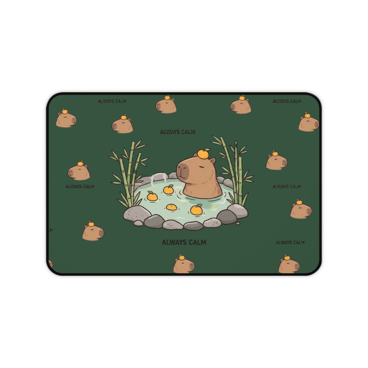 Cute Capybara ’Always Calm’ Desk Mat - Home Decor