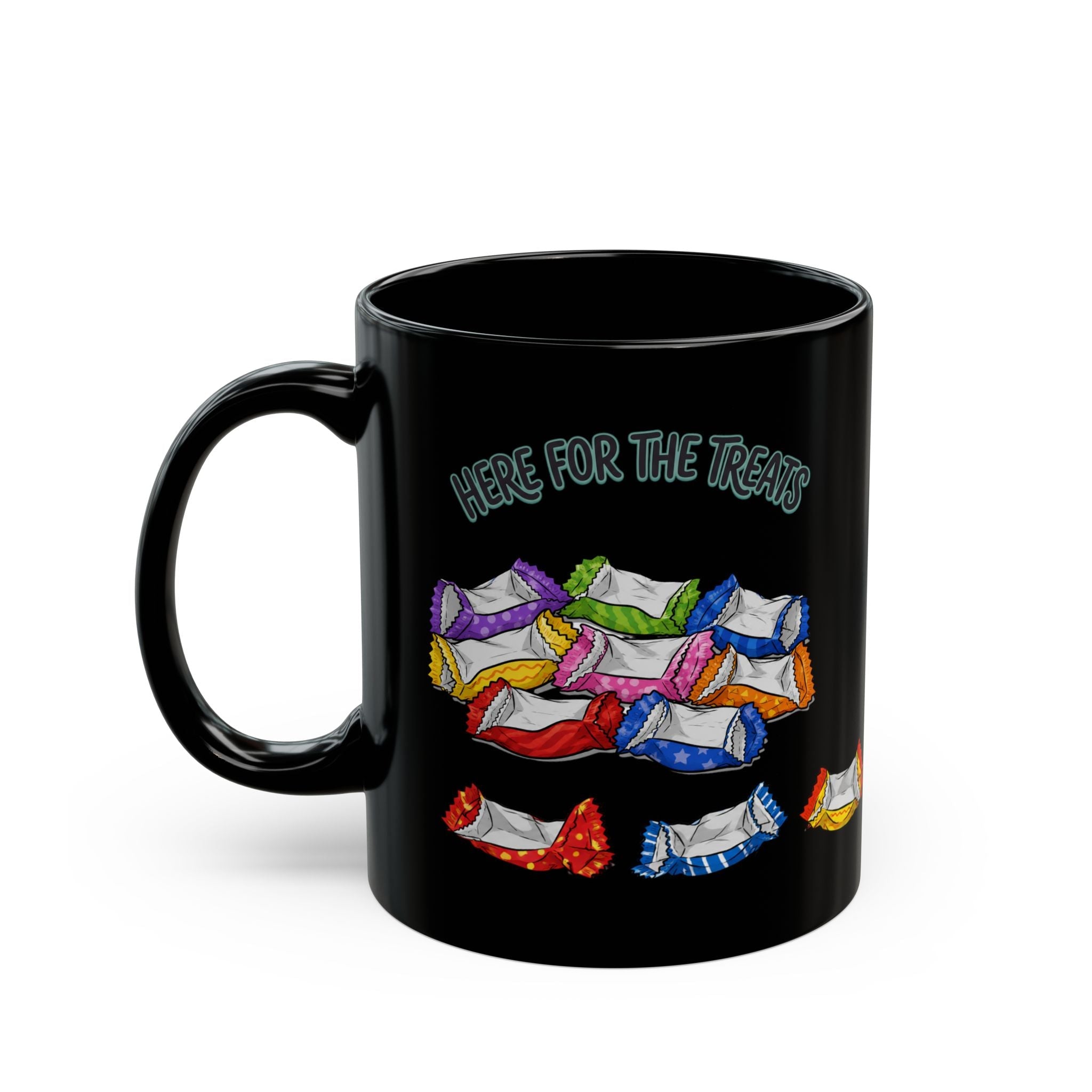 Cute Raccoon ’(And Your Pens)’ Coffee Tea Cup with Candy Border - Mug