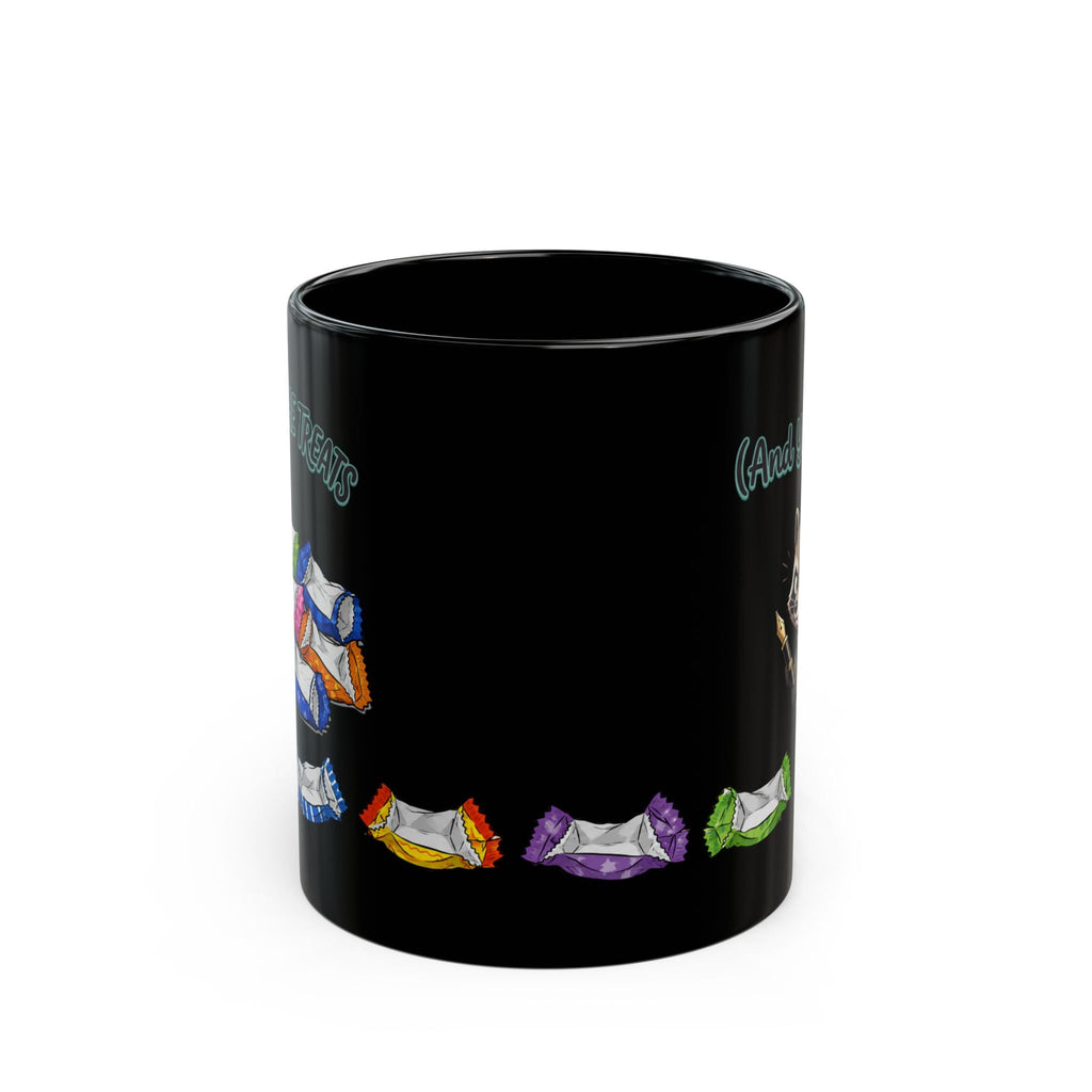 Cute Raccoon ’(And Your Pens)’ Coffee Tea Cup with Candy Border - Mug