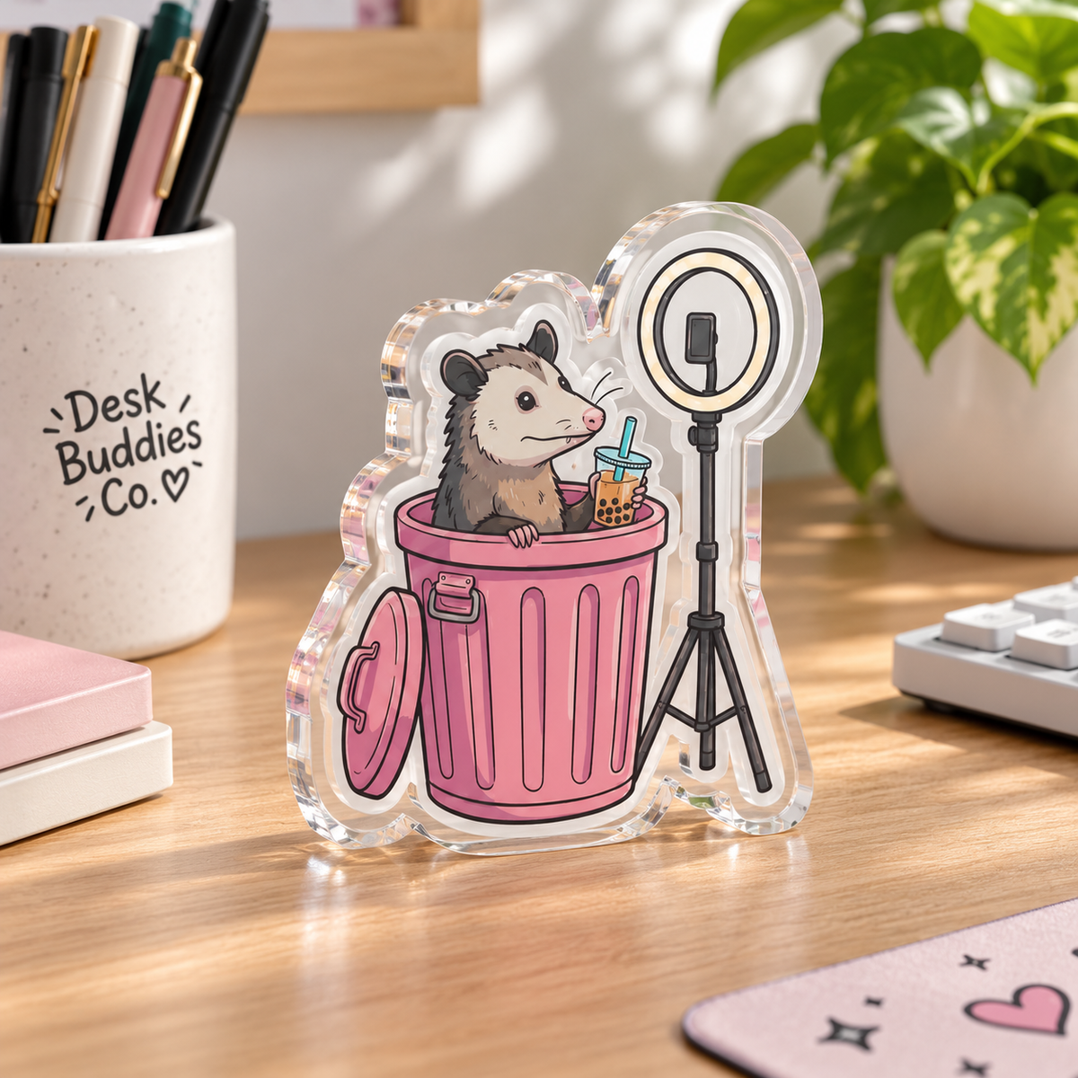 Diva Possum Acrylic Statue - 5’’ x 5’’ / Transparent - Home Decor