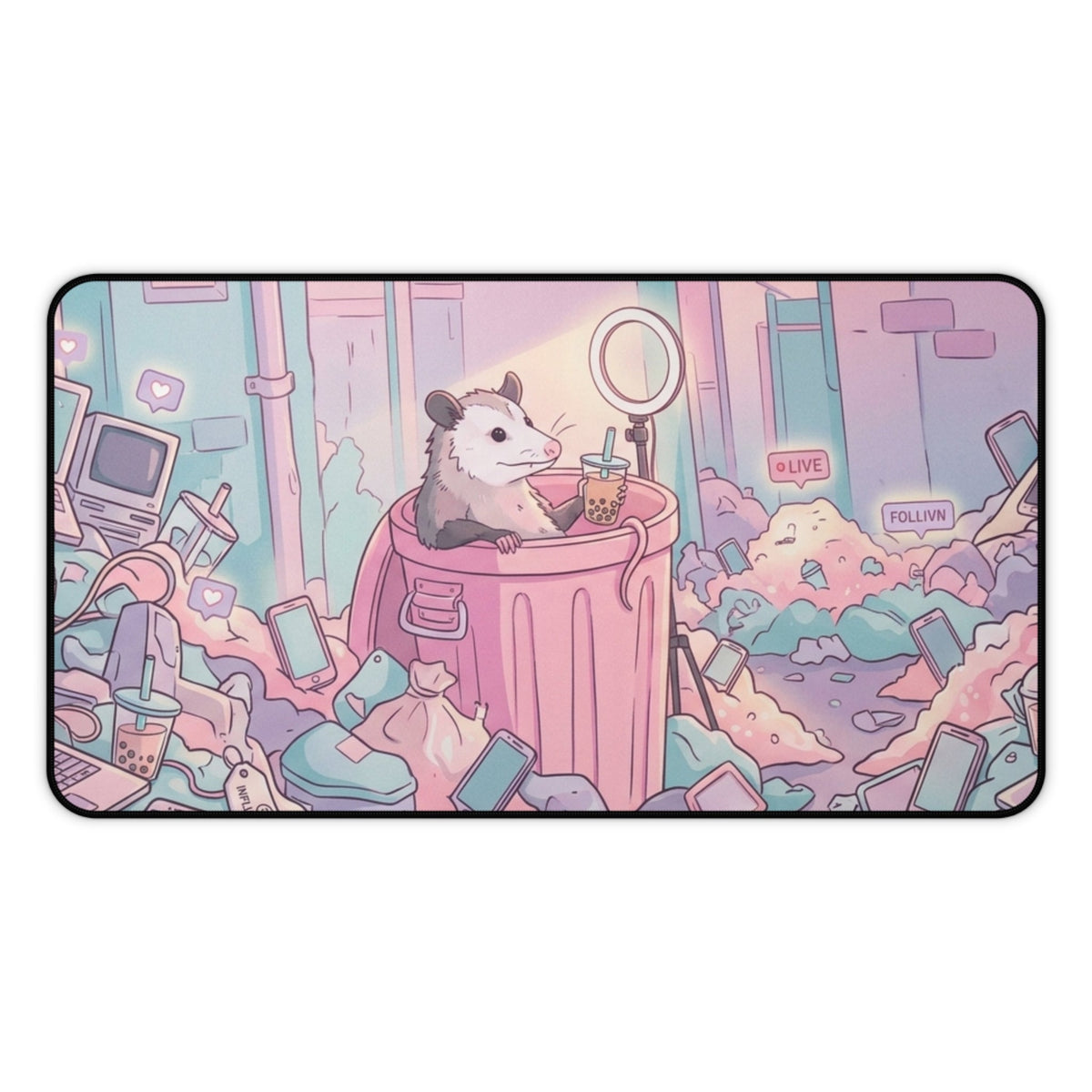 Diva Possum Desk Mat - 12’’ × 22’’ - Home Decor