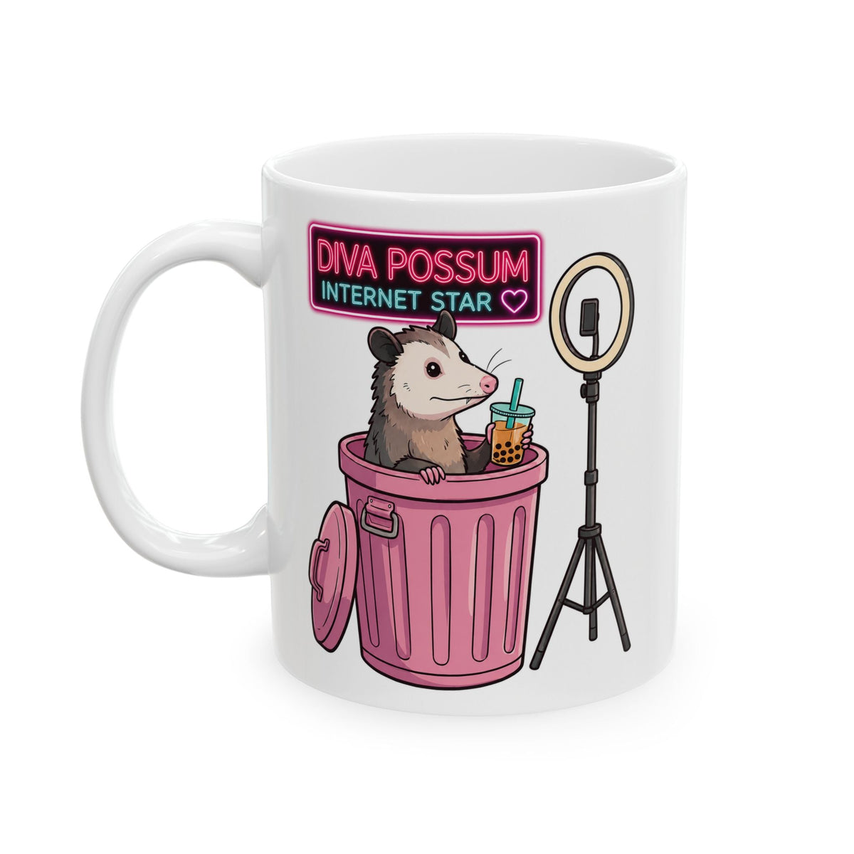 ’Diva Possum Internet Star’ Influencer Studio Coffee Cup (11oz) - 11oz - Mug
