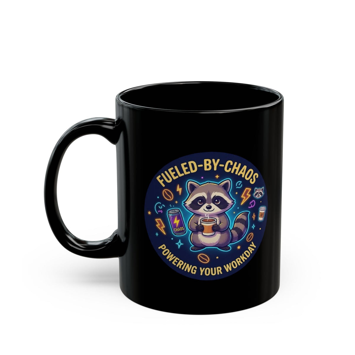 Fueled-by-Chaos Raccoon Coffee Mug (11oz) - 11oz - Mug
