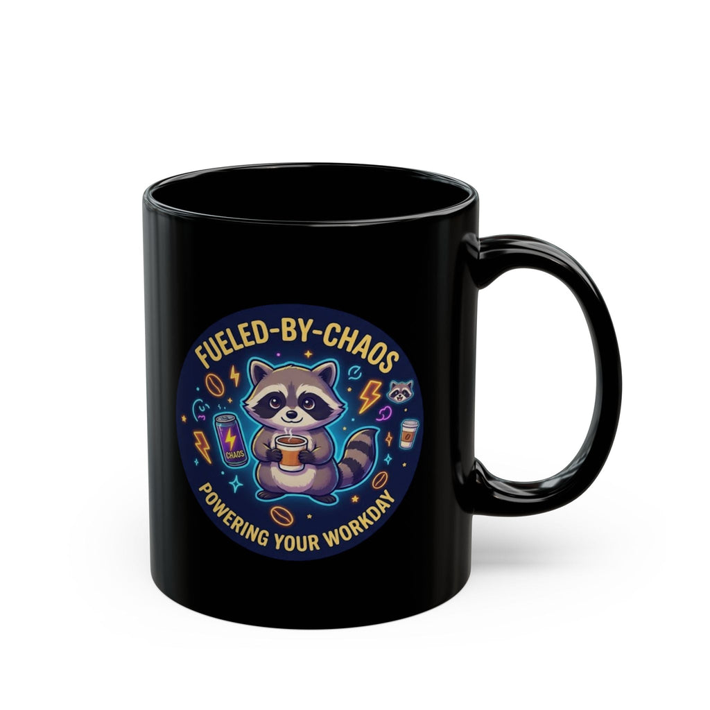 Fueled By Chaos Raccoon Desk Accessories Bundle – 4-Piece Office Set with Desk Mat Coffee Mug & 2 Acrylic Statues