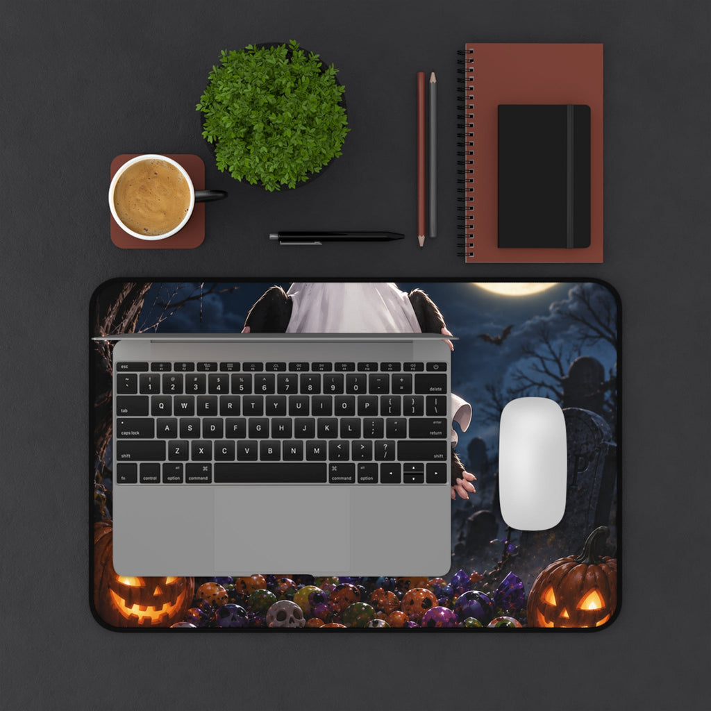 Halloween Possum Ghost Desk Mat, Cute Spooky Gaming & Office Mouse Pad - Home Decor
