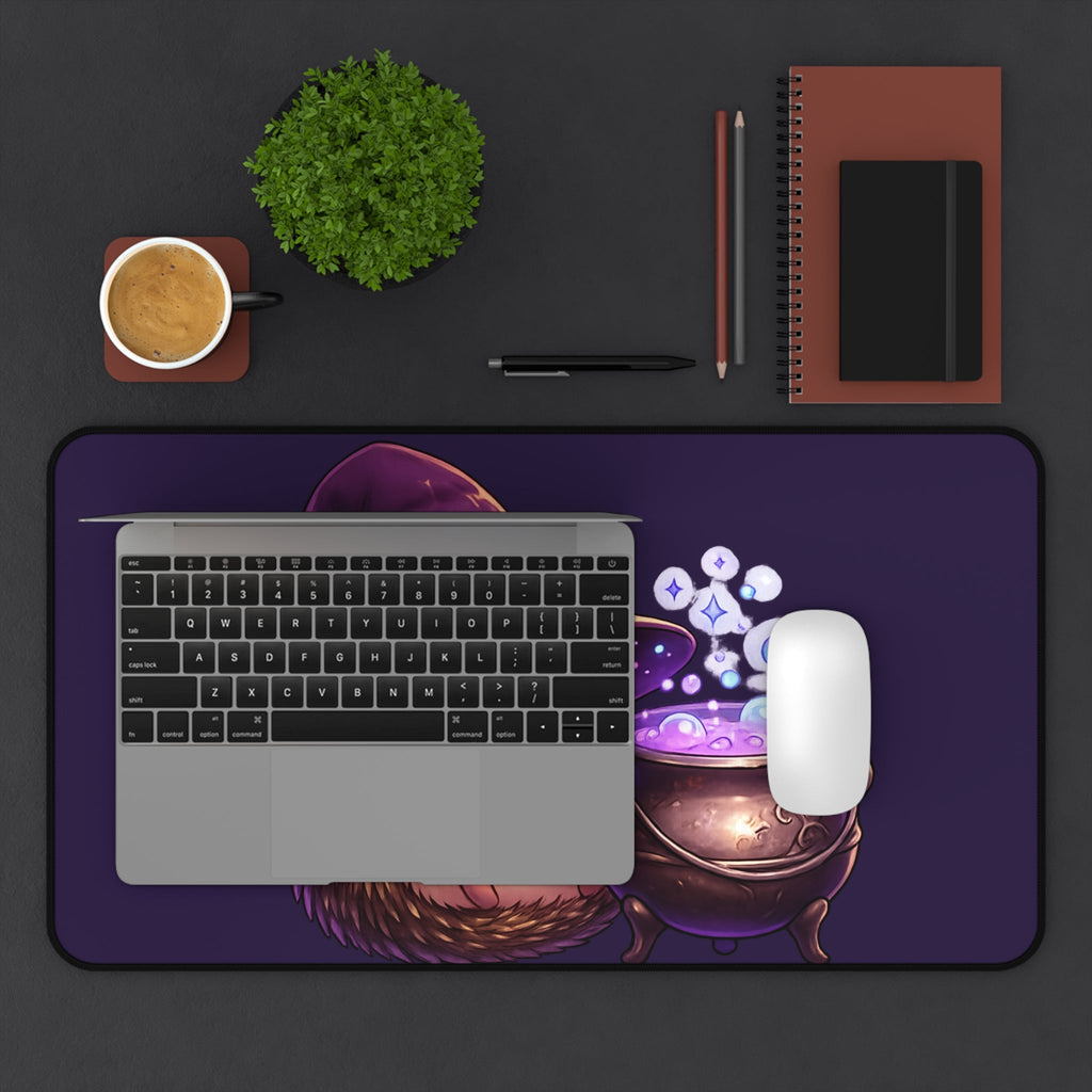 Hedgehog Witch Desk Mat - Home Decor