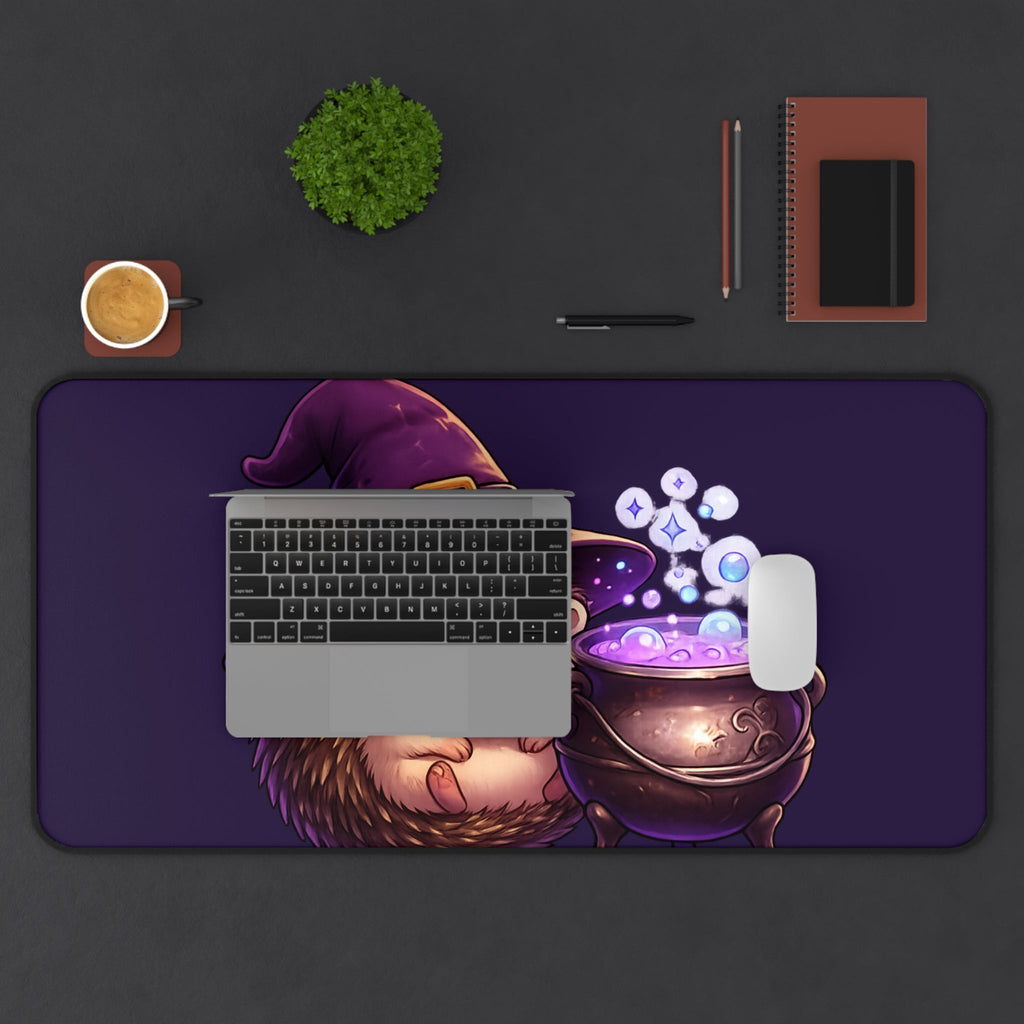Hedgehog Witch Desk Mat - Home Decor