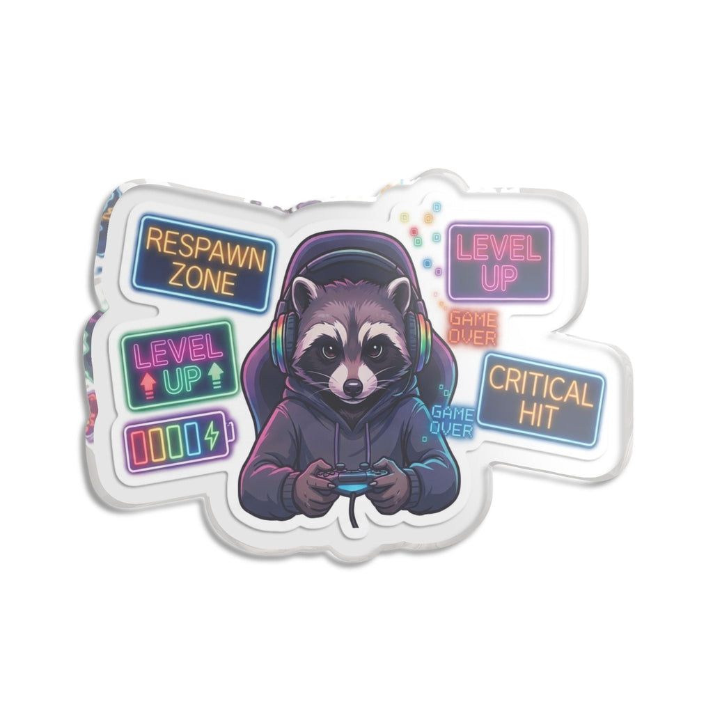’Level Up’ Gamer Raccoon Desk Bundle | 3 Piece Set - Desk Mat