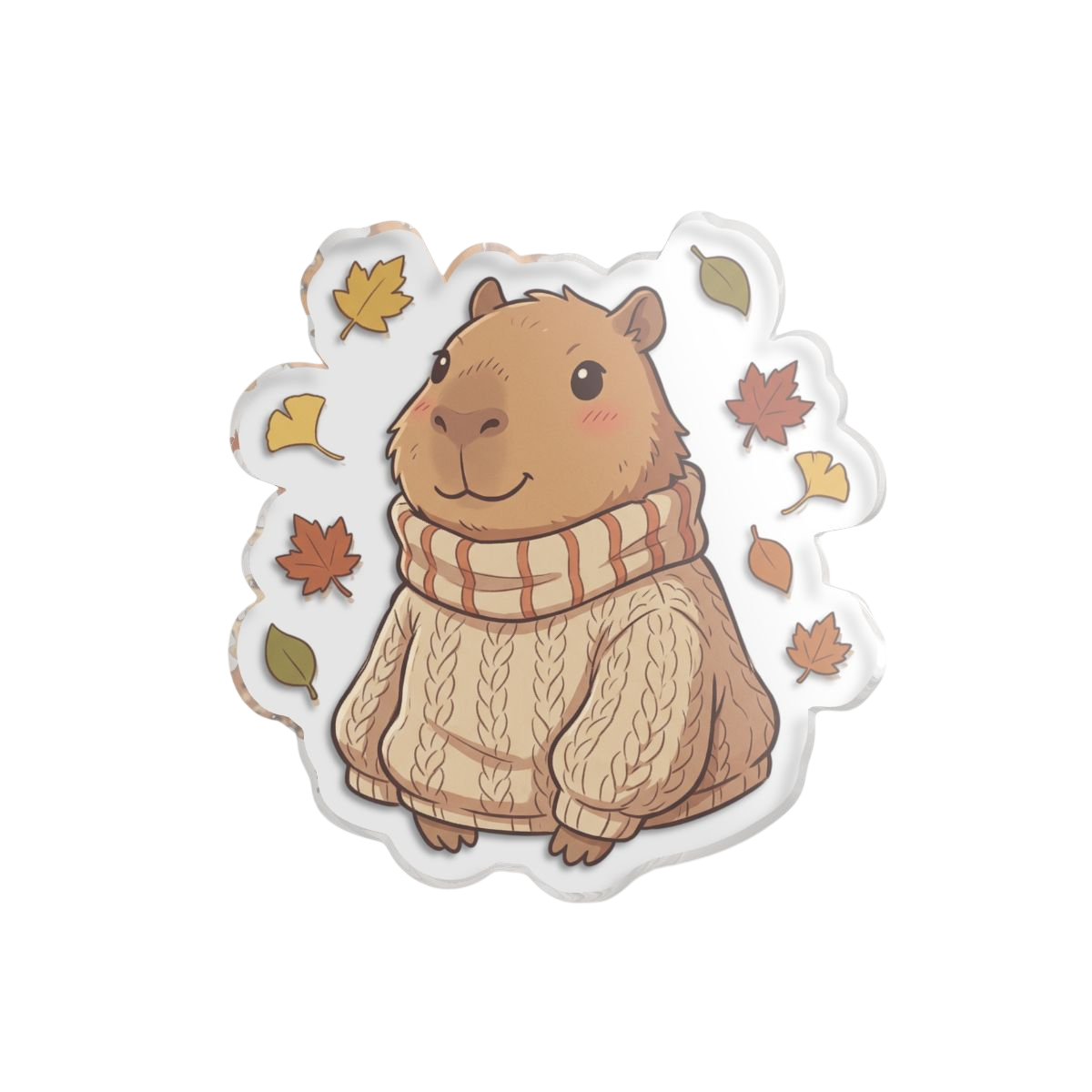 Maximum Chill - Capybara Autumn Acrylic Statue - 5’’ x 5’’ / Transparent - Home Decor