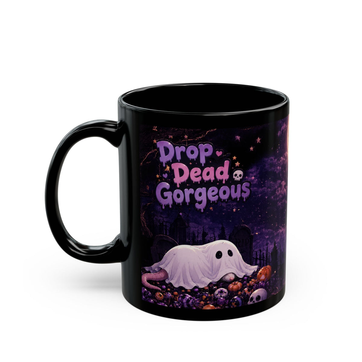 Possum Ghost Mug, Cute Halloween Pumpkin Night Coffee Cup (11oz & 15oz) - Mug
