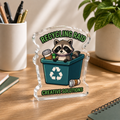 Recycling Raid Acrylic Statue - 5’’ x 5’’ / Transparent - Home Decor